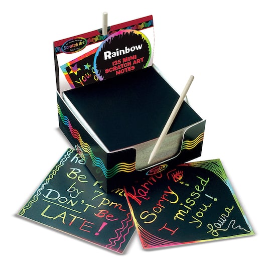 Scratch Art&#xAE; Box of Rainbow Mini Notes, 125 Per Pack, 3 Packs
